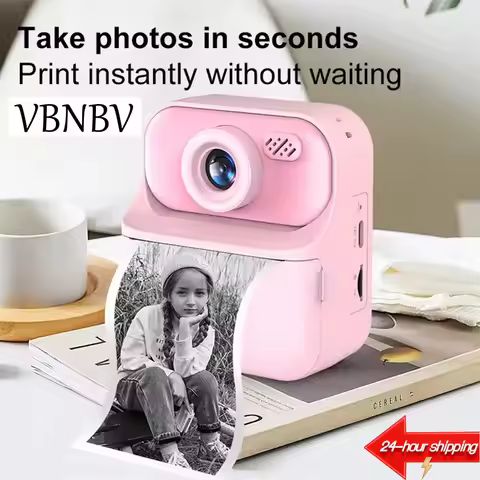 Instant Print Camera HD Digital Camera 2.4'' Instant Photo Printing Camera Portable Digital Camera f