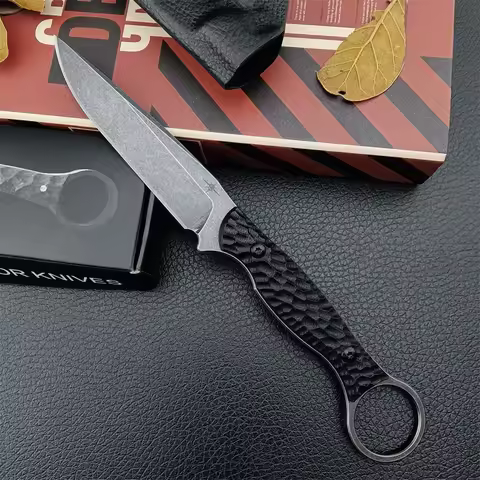 TOOR Anaconda Fixed Blade Knife 8Cr13Mov Steel G10 Handle with Pinky Ring and Kydex Sheath Outdoor M