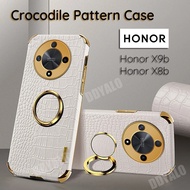Casing For Honor X9b Case Crocodile Pattern Leather Plating Back Cover Honar Magic6 Lite x50 Honor X