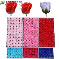 MIOSHOP 50Pcs Soap Rose Flower, Handmade Realistic Floral Foam Rose, Creative Wreath Making Three La
