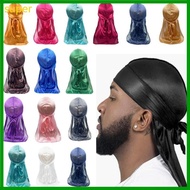 super Silky Durag Long Tail Head Wrap Turban Hat for Men Women Breathable Headwrap Hat for Dreadlock