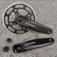 Crank Single Strummer CW098 44T Bcd 104 Arm 165 and Arm 170 HT2 includes Black BB Crankset MTB Narro