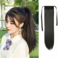 [In Stock] Beautiful Straight Ponytail Korean Style Wig 45/55/65 Cm High Quality Not Easy To Shed wi