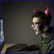 Wireless Over-Ear Headphones Devil Cat Ear Student Wireless Headphones Lightweight Gamer Headphones 