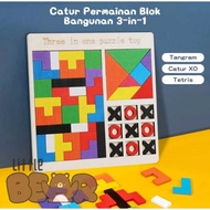 RUSSIAN TETRIS PUZZLE TOY CHILDREN'S EDUCATIONAL TOY TANGRAM WOODEN TETRIS PUZZLE