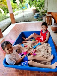 Sandbox กระบะทราย 240 ลิตร ผ้าใบคลุมกระบะทราย Sandbox cover ทรายฆ่าเชื้อสำหรับเด็ก Playsand for kid