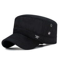 FULLNI Cotton Flat Cap Breathable Adjustable Baseball Cap Casual Army Hat Men