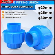 AnyGo PVC Pipe Fitting Union Quick Connector Blue Fitting Coupling 20mm 25mm 32mm