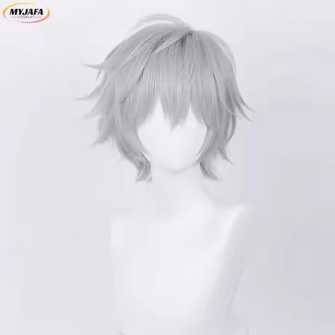 2025 Kaworu Nagisa Cosplay Anime EVA Short Purple Gray/Silver Grey Heat Resistant Synthetic Hair Hal
