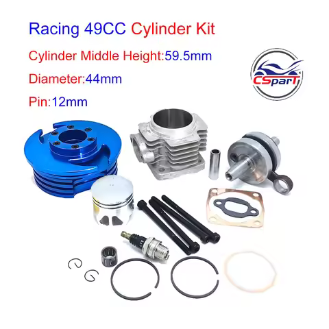 Performance Cylinder Head Piston Ring Crankshaft Kit (Big Bore Kit) for 47CC 49CC Mini Moto Dirt Pit