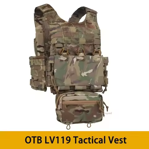 Quick Release OTB LV119 Plate Carrier with 556 Triple Magzine Pouch Storage Bag, Over the Beach Tact