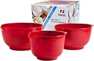 Hutzler Melamine Mixing Bowl Set: 2, 3 and 4 Liters/quarts, Red