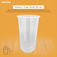 New - 22 Oz U Oval Cup Oval Plastic Cup/ Boba Cup/ 22 Oz U Cup/