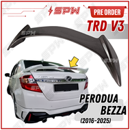 Perodua Bezza (2016-2025) TRD V3 Spoiler Rear Trunk Spoiler Lip Exterior Accessories Lips ABS Materi