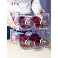 PTZER雙瓶紅酒架子疊加收納架冰箱香檳擺件家用瓶架酒柜飲料展示