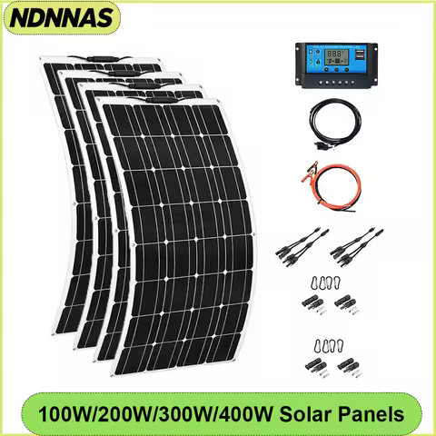 100W/200W/300W/400W N-Type 18BB Mono Solar Panel 25% High Efficiency Rigid Monocrystalline PV Module