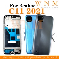 Back Battery Cover Housing For OPPO Realme C11 2021 LCD Housing Middle Frame Plate Cover Bezel repla