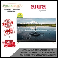Aiwa 50" LED UHD Frameless Smart TV, Built-in Soundbar (AW-LED50X8FL) * 3 YEARS LOCAL WARRANTY