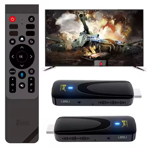 TV98 ATV X9 TV Stick Android 14 Smart TV Box Quad Core Wifi 2.4G 5GB T5.0 Voice Remote Smart TV Box 