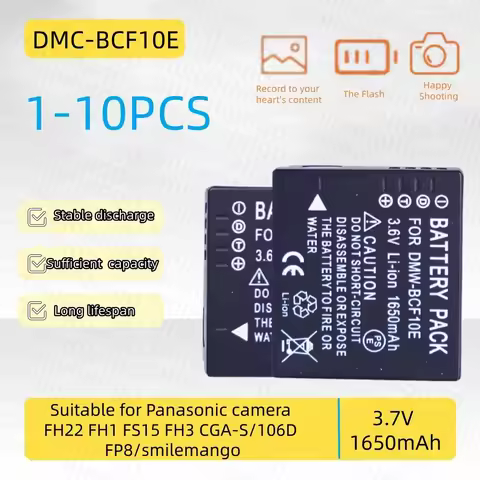 1-10PCS DMC-BCF10E Camera Battery 3.6V 1650mAh Rechargeable Suitable for Panasonic Camera FH22 FH1 F