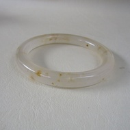 Nephrite Burmese Honey Jade Bracelet Inner Ring Size 61.7mm Width 9.9mm Donut Shape Suitable For All