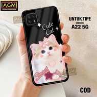 HP Samsung A22 5G Case - New Glossy Case Samsung A22 5Ghp [CUTE CAT Motif] - AGM Case softcase glass