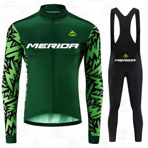 2025 Merida Autumn Cycling Jersey set Long sleeve Cycling Clothing Outdoor Bike Shirt MTB Bicycle ma