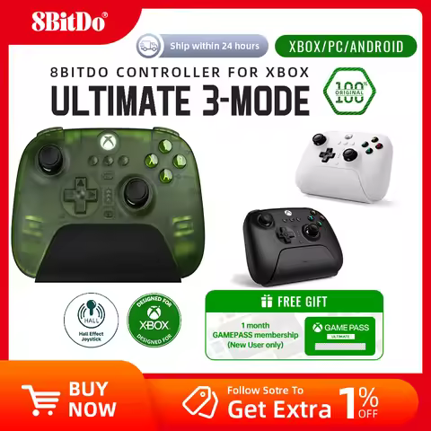 8BitDo Ultimate 3-mode Controller Gamepad with Hall Effect Joysticks for Xbox Series X S, Xbox One, 