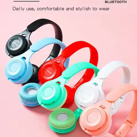 Headphones Kids Wireless Bluetooth Earphones Stereo Foldable Helmets Gaming Headsets Over-ear Headph