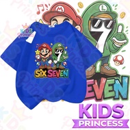 japanese plumber game six seven cartoon print round neck children's short sleeved t-shirts unisex 6