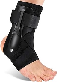 Ankle Brace with Protective Guards For High Ankle Sprains and Chronic Ankle Instability, Ankle Support Brace for Basketball Soccer Volleyball, Right and Left Specific for Men Women (Size M)