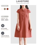 LAHSTORE turtleneck sundress in mussel sleeves and side pockets DS05 (Earth Orange, Cream White, Lig
