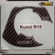 R15 r 15 black carbon ignition key emblem sticker accessories