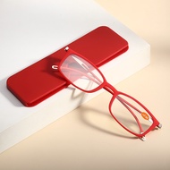 KT1901 1pc Metal Squared Frame Portable with Case Sticker to Phone Presbyopia Unisex Men Women Corre