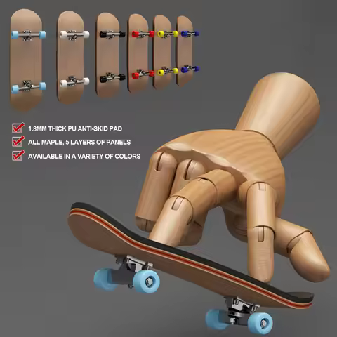 Mini Maple Finger Skateboard Wooden Fingerboard Interactive Professional Bearing Wheel Gift for Chil