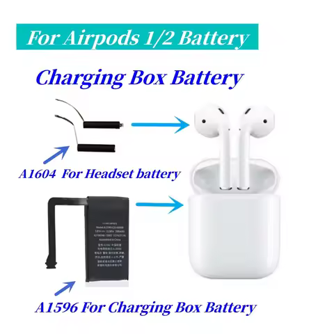 New A1596 For airpods 1 2nd A1604 A1523 A1722 A2032 A2031 For airpods 1 air pods 2 A1596 replaceable