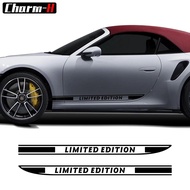 2 Pcs Limited Edition Graphics Door Side Skirt Racing Stripes Sticker Decal For Porsche 911 997 996 