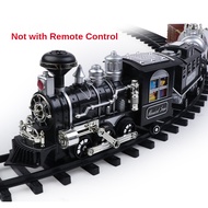 Train Set for Kids Retro steam train Toys for Boys with Light & Sounds Include Locomotive Engine 3Ca