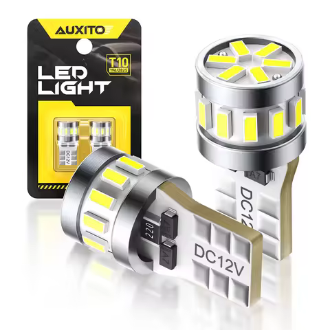 AUXITO 2Pcs T10 LED Car Bulb Canbus Error Free W5W LED Lights 18SMD 3014 Chip Ultra Bright Auto Lamp