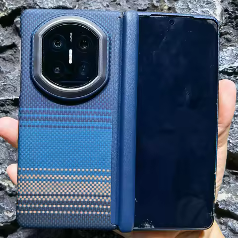 Carbon Fiber Fabric Aramid Hinge Protection Case For Huawei Mate X7