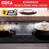 EUROPACE EIH8782E 78CM 2-ZONE INDUCTION HOB WITH DOWNDRAFT HOOD