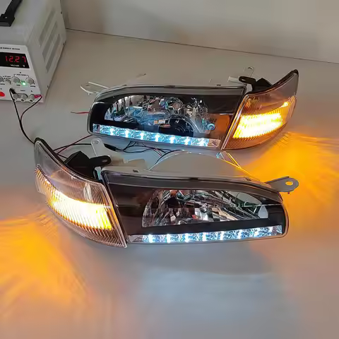 Pair Car Headlights Modifying LED Head Lamp For Toyota Corolla AE110 AE111 AE112 AE114 CE110 CE114 E