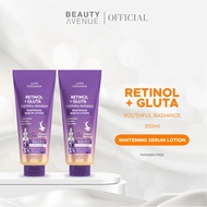 Luxe Organix Retinol + Gluta Youthful Radiance Whitening Serum Lotion 350ml B1T1