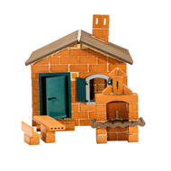 德國teifoc DIY益智磚塊建築玩具 海濱渡假窯烤小屋-TEI52