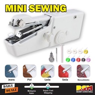 Portable Cordless Mini Hand Sewing Machine Handy Stitch Cross-Stitch / Mesin Jahit Tangan Mini