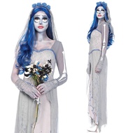 Light Gray Women's Halloween Zombie Corpse Bride Dress