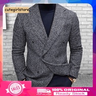 Cute_ Men Blazer Slim Fit Turndown Collar Solid Color Streetwear Autumn Winter British Style Buttons Suit Jacket Coat for Office