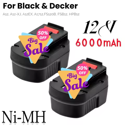 Ni-MH Battery 12V C&P BD 12VB A12 A12-XJ A12EX A1712 FS120B FS120BX FSB12 HPB12 For Black Decker