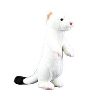 White Standing Ferret Plush, 12.6 Inch Short Tailed Weasel Stuffed Animal,Cute Lifelike Stoat Ferret