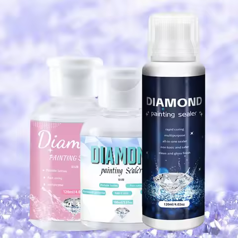 Diamond Painting Sealer with Brushes Diamond Art Sealant DIY Diamond Artistic Sealer Diamond Paintin
